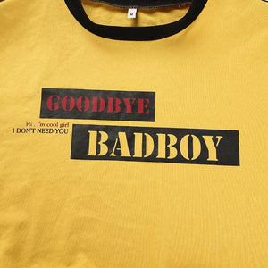 Hip Yellow Half Sleeve O Neck Loose Top Sweatshirt Hoodie Verkadi.com