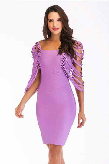 Tassel Bandage Spaghetti Strap Bodycon Mini Dress
