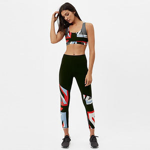 New Colorful Camouflage Print Sports Fitness Yoga Set