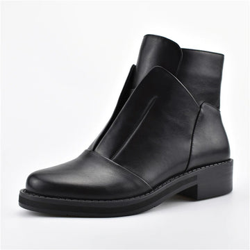 Quality Side Zip Low Heels Women Ankle Boots