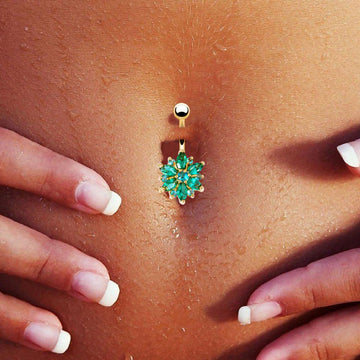 Sexy Flower Crystal Navel Piercing Verkadi.com