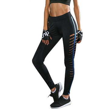 High Waist Side-Ripped Slim Breathable Legging