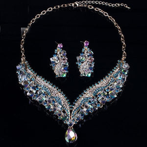 Rhinestone Discolored Cubic Crystal Jewelry Set Verkadi.com