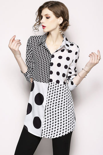 Vintage Casual Long Sleeve Women Shirt Blouse Top