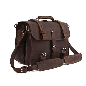 Crazy Horse Genuine Leather Men's Business Bag Briefcase