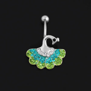 Sexy Multi Color Peacock Belly Button Ring