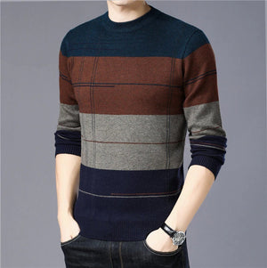 Designer Thick Warm Knitted Cashmere Wool Sweater Pullover