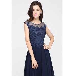Classy Sequin Lace O-Neck Sleeveless Evening Dress Gown Verkadi.com