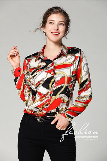 intage Long Sleeve Women Blouse Shirt Top