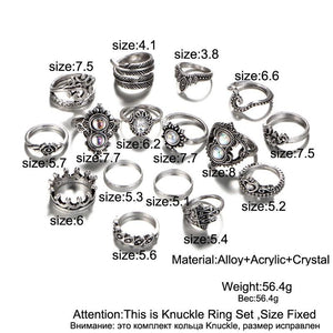 Vintage Hand Knuckle Jewelry Ring Set 16 Pcs Verkadi.com