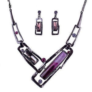 Glass Block Crystal Resin Jewelry Set Verkadi.com