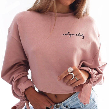 Hip Short Embroidery Long Sleeve Sweatshirt Hoodie