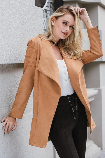 Hot Style Long Suede Leather Women Jackets