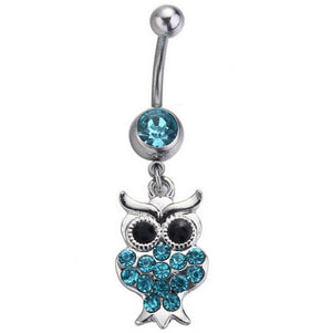 Sexy Crystal Owl Navel Piercing Belly Button Ring Verkadi.com