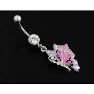 Lovely Colorful Stone Butterfly Belly Button Ring