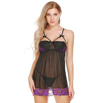 Hot Sex Lace Mesh Baby Doll Nightwear With G-String Lingerie Verkadi.com