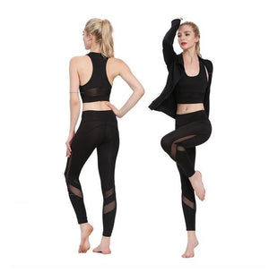 3 Piece Mesh Women Sportswear and Yoga Set