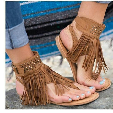 Sexy Tassel Fashion Gladiator Roman Style Flat Sandals