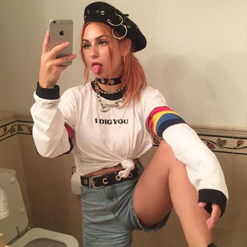 Hip Rainbow Crop Top Street Wear Hoodie Sweatshirt Verkadi.com