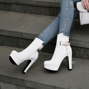 Smart Ankle High Heel Platform Pointed Toe Shoes Verkadi.com