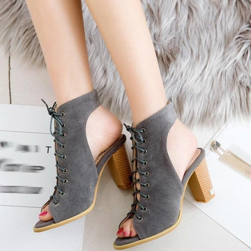 New Gladiator Cross Tied High Heels Back Strap Sandals Shoes Verkadi.com