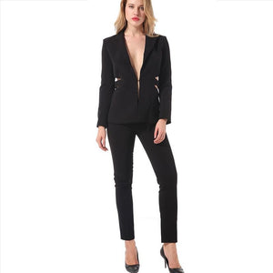 Stylish Skinny Button Zipper Fly Full Length Suit Verkadi.com