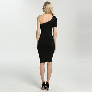 Sexy One Shoulder Bodycon Slim Dress Verkadi.com