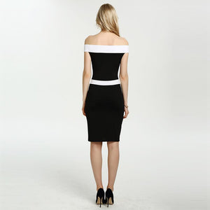 Classy Bodycon Off Shoulder Knee Length Slim Dress Verkadi.com