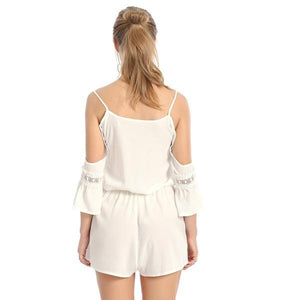 Casual Summer Flare Sleeve Soft Chiffon Romper Dress Verkadi.com
