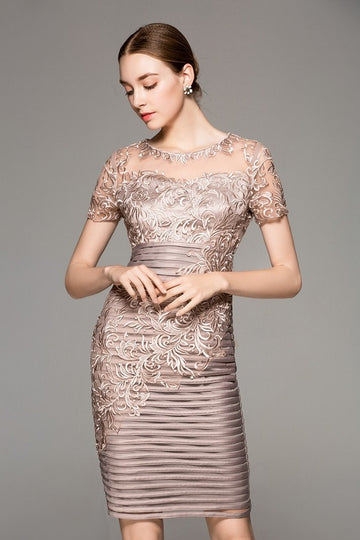 Mesh Embroidery Patchwork Bodycon Plus Size Midi Dress