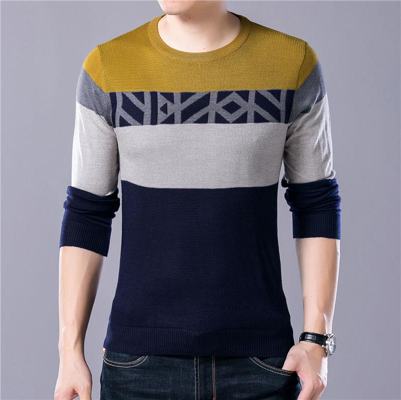 Smart Pattern Knitted Cotton Wool O-Neck Pullover Verkadi.com