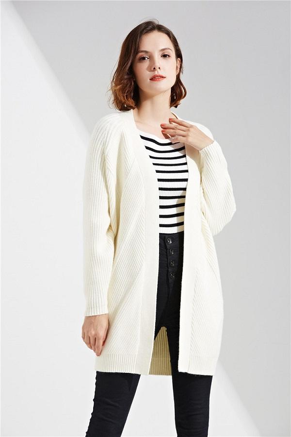 Open Stitched Soft Long Full Sleeve Knitted Sweaters Cardigans