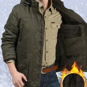 Multi-Pockets Hooded Men Cotton Winter Jacket