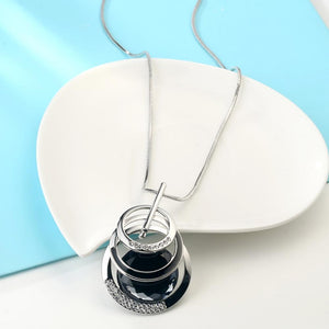 Crystal Round Collier Geometric Statement Pendant Verkadi.com