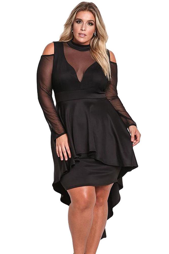 Sexy Long Sleeve Cold Shoulder Club Party PLUS SIZE Dress Verkadi Sexy Long Sleeve Cold Shoulder Club Party PLUS SIZE Dress Verkadi