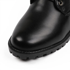 Euro Style Round Toe Back Zip Martin Ankle Boots