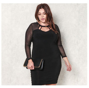 New Fashion Long Sleeve Mini Slim Plus Size Dress Verkadi.com