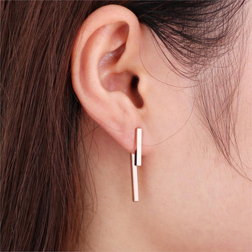 Fashion Simple T Bar Ear Jacket Stud Earrings Verkadi.com