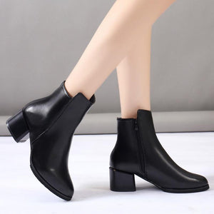 Classy Professional Wear Chunky High Heels Ankle Boots Verkadi.com