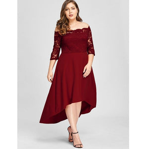 Elegant Asymmetric Off Shoulder High Low Party Dress Verkadi.com