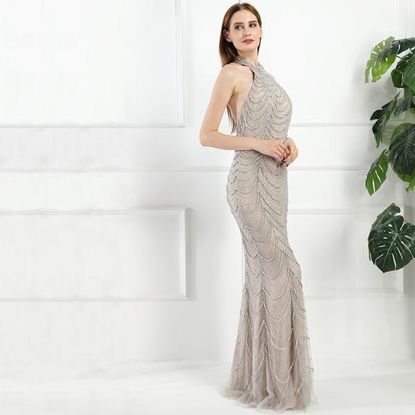 Elegant Halter Sleeveless Mermaid Dress Online Shopping