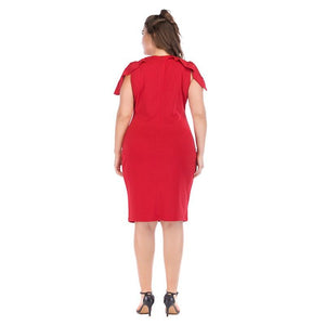 Elegant Hollow Out Slim Sheath Bodycon Plus Size Dress Verkadi.com