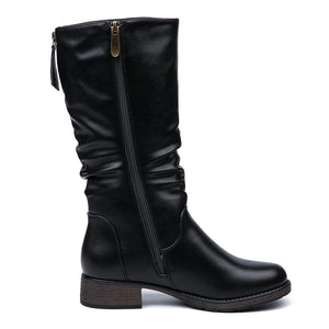 New Designer PU Leather Quality Mid-Calf Boots