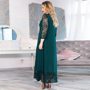 New Patchwork Lace Loose Long Maxi Event Dress