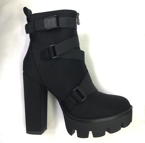Hip Square Thick High Heel Platform Ankle Boots