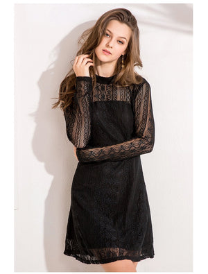 Trendy Lace Backless Hollow Lining A Line Party Dress Verkadi.com