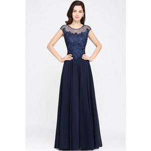 Classy Sequin Lace O-Neck Sleeveless Evening Dress Gown Verkadi.com