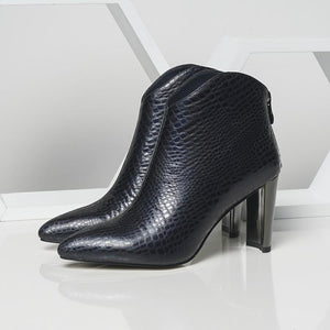 Italian Style Slip On Pointed Toe High Heels Ankle Boots Verkadi.com