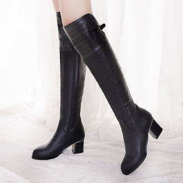 Hot Look Over The Knee PU Leather Long Boots Verkadi.com