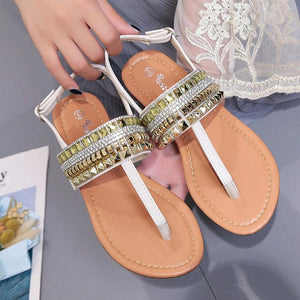 Cool Flat Bohemian Diamond Thong Women Gladiator Sandals